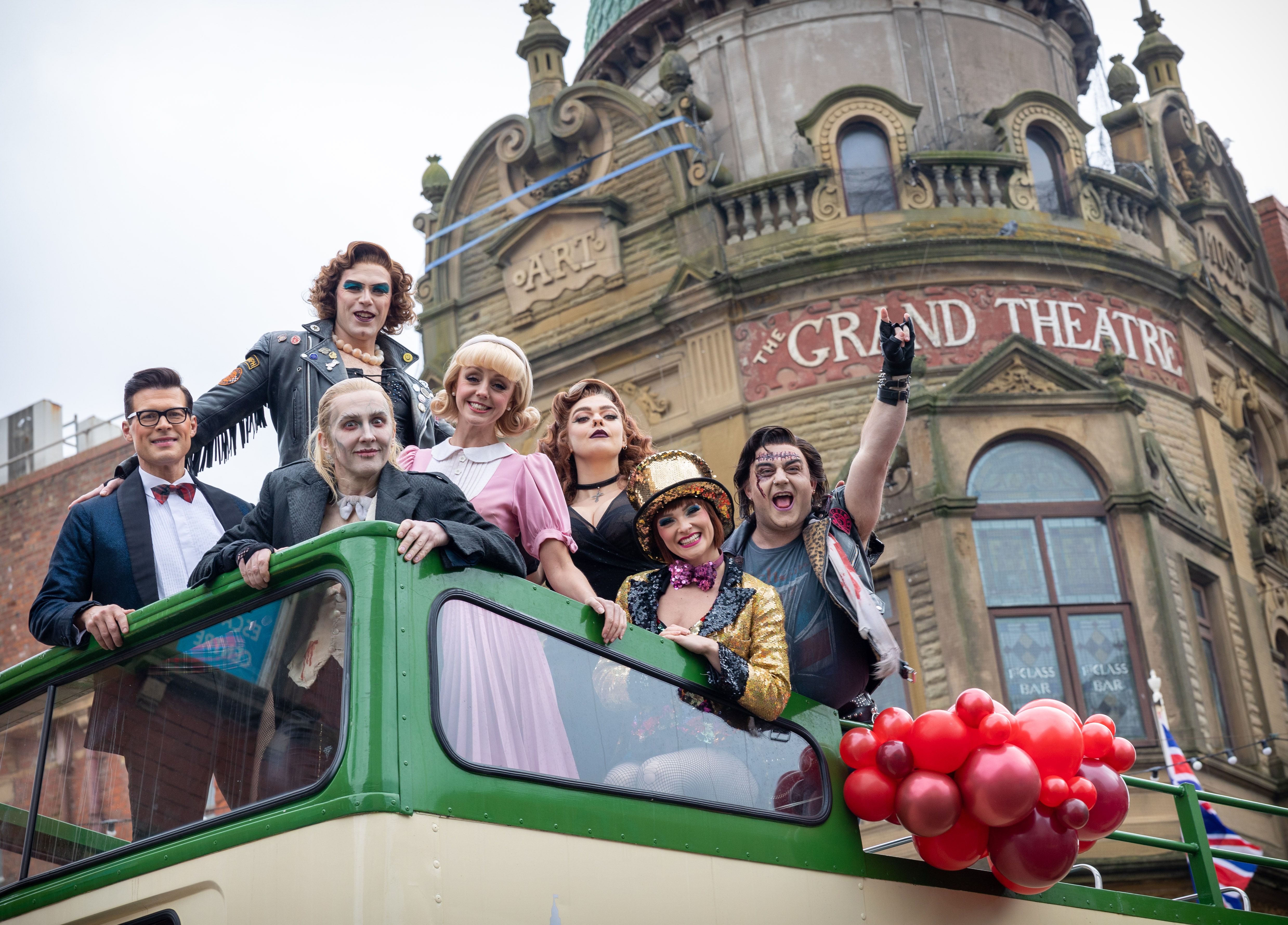 THE ROCKY HORROR SHOW 50th ANNIVERSARY - CAST CELEBRATE WITH OPEN TOP BUS PARTY TO BLACKPOOL TOWER